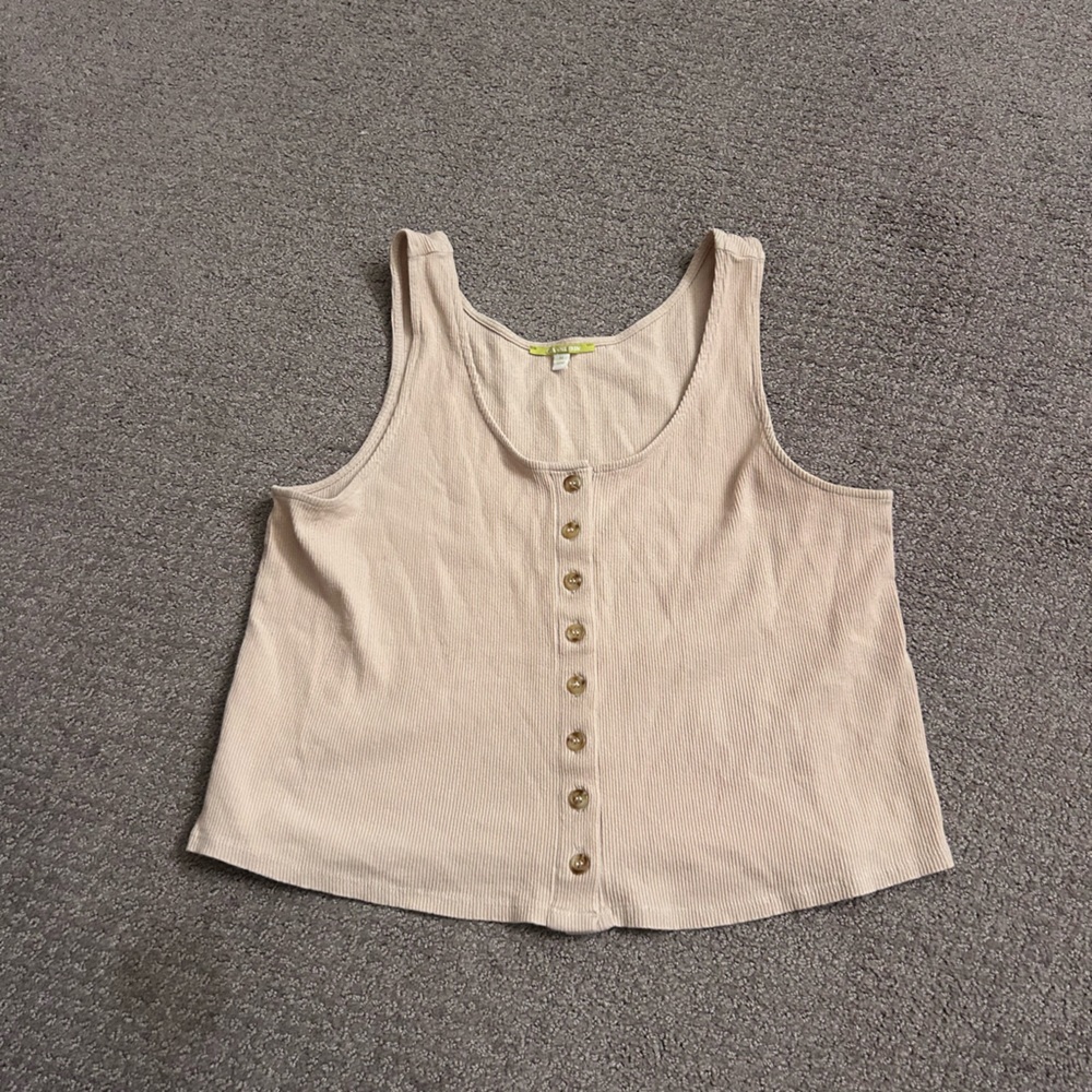Gianni Bini Cream Button-Front Tank Top